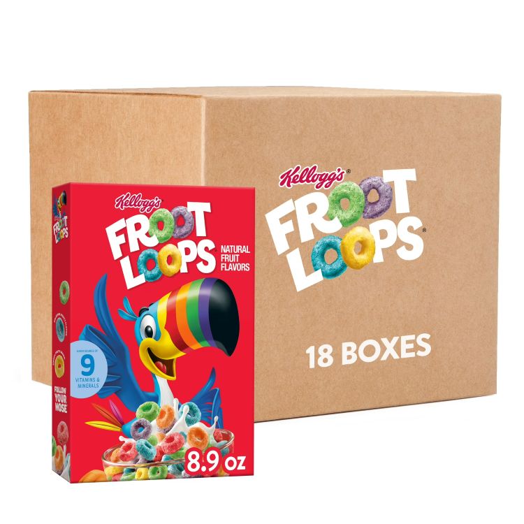 ケロッグ フルーツループ 朝食用シリアル 252g 18箱セット Kellogg's Froot Loops Breakfast Cereal 8.9 oz 18 pack 【お取り寄せ商品】｜アメリカサプリ専門スピードボディ