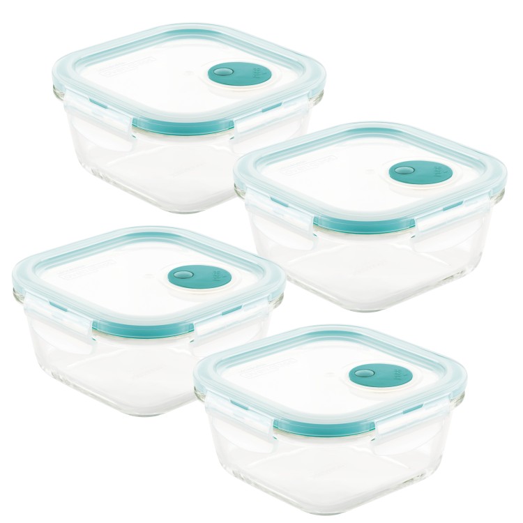 ロック＆ロック ピュアリーベター ベント付きガラス保存容器 約503ml 4個セット LocknLock Purely Better Vented Glass Food Storage Containers, 17-Ounce, Set of Four 【お取り寄せ商品】｜アメリカサプリ専門スピードボディ