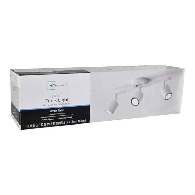【ウォルマートブランド】メインステイズ 約51cm 3灯 リニアトラックライト ホワイト Mainstays 20inch 3-Light White Round Back Linear Track Lighting Set 【お取り寄せ商品】｜アメリカサプリ専門スピードボディ