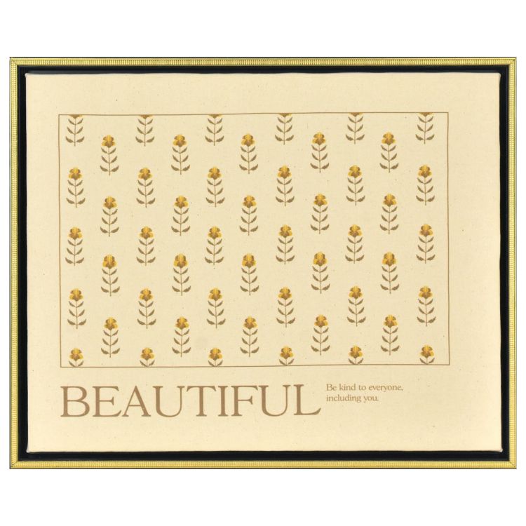 ビューティフル バイ ドリュー・バリモア リネンプリント イエローフラワー 約41×51cm Beautiful Linen Print Yellow Flower 16in x 20in Drew Barrymore 【お取り寄せ商品】