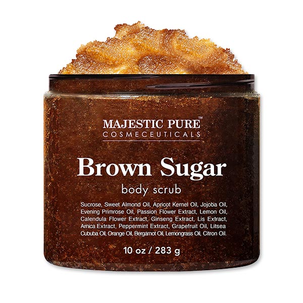 マジェスティックピュア ブラウンシュガー ボディスクラブ 2g 10oz Majestic Pure Brown Sugar Body Scrub ボディソープ 海外 アメリカ うるおい 敏感肌 今年人気のブランド品や