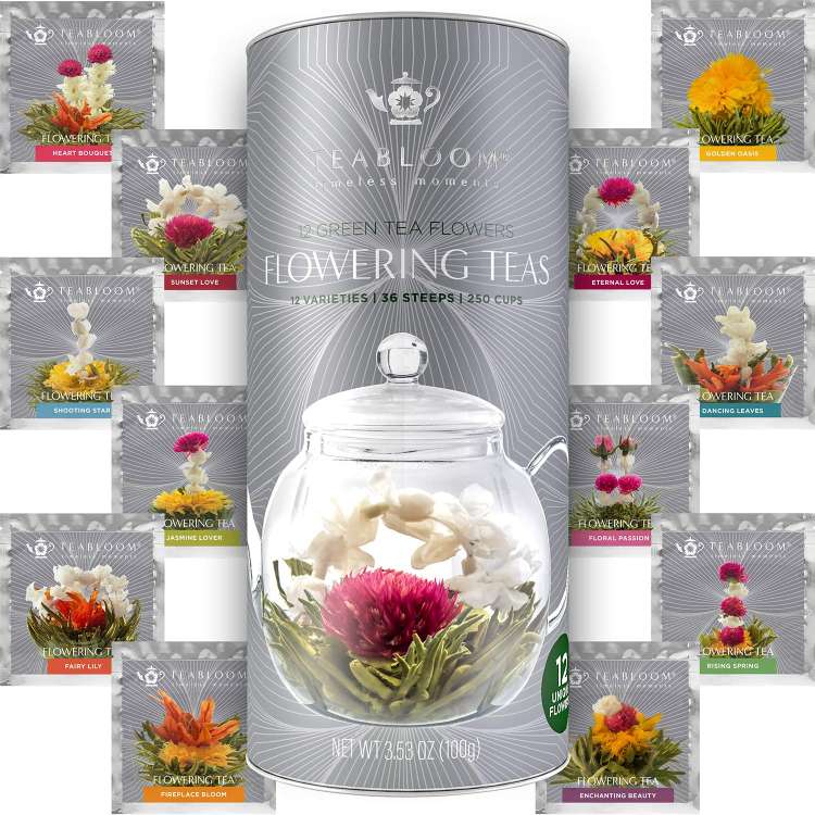 ティーブルーム ブルーミングティー花咲く茶 12フレーバーパック Teabloom Blooming Tea - 12 Curated Flowering Tea Collection 36 Steeps, Makes 250 Cups【お取り寄せ商品】【合わせて買いたい】