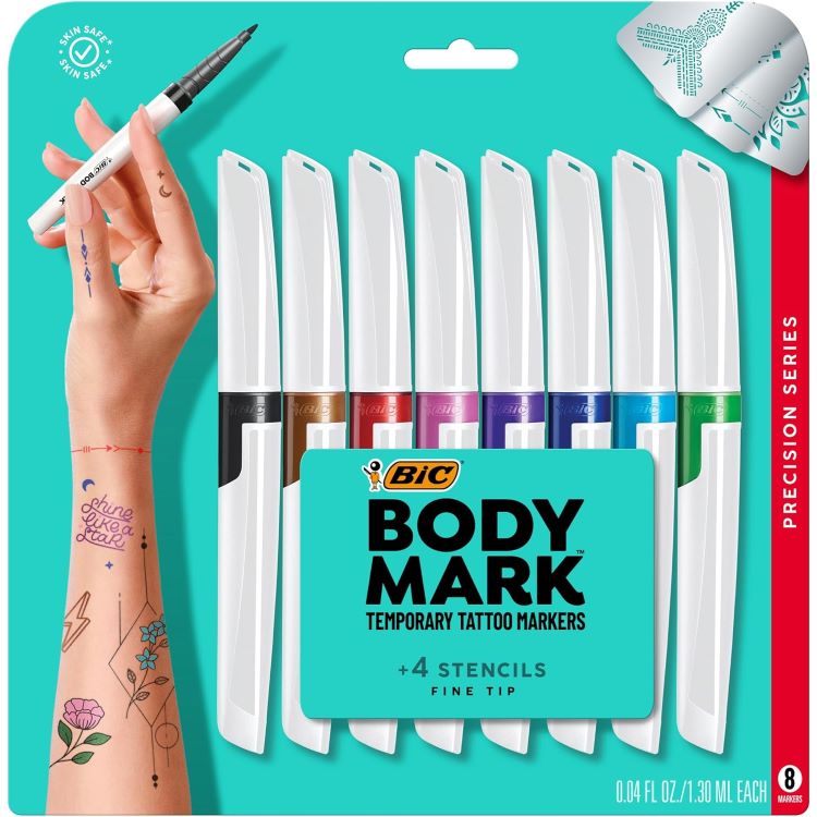ビック ボディマーク テンポラリタトゥーマーカー 8色セット BIC BodyMark Temporary Tattoo Markers 【お取り寄せ商品】【合わせて買いたい】