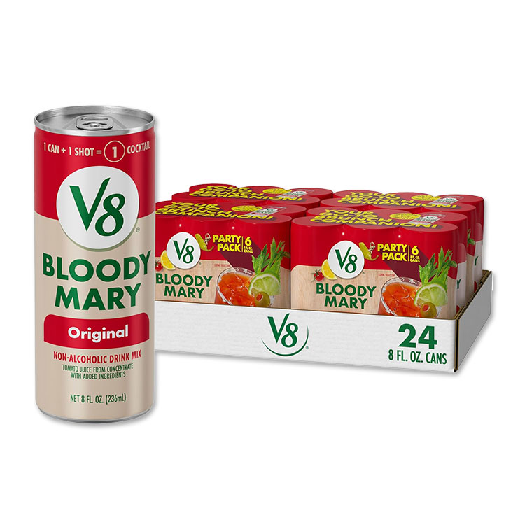 V8 ブラッディ マリー ミックス24本入り Bloody Mary Mix, 約236ml 8fl oz Can (4 Cases of 6 Cans) 【お取り寄せ商品】【合わせて買いたい】