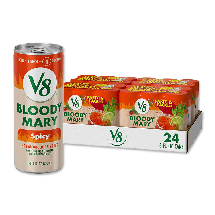 V8 ブラッディ マリー スパイシー ミックス24本 Bloody Mary Spicy Mix, 約236ml 8fl oz (4 Cases of 6 Cans) 【お取り寄せ商品】【合わせて買いたい】【激辛・旨辛・甘辛特集】