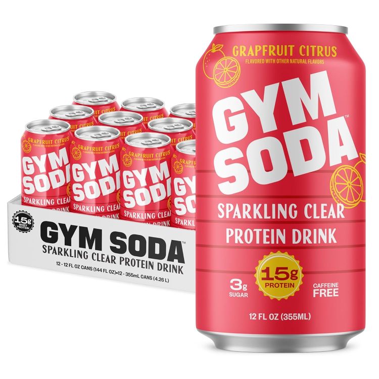 ジムソーダ スパークリング クリアプロテインドリンク グレープフルーツシトラス 355ml 12本パック Gym Soda Sparkling Clear Protein Drink Graprefruit-Citrus 12 oz Cans, 12 Pack 【お取り寄せ商品】|アメリカサプリ専門スピードボディ