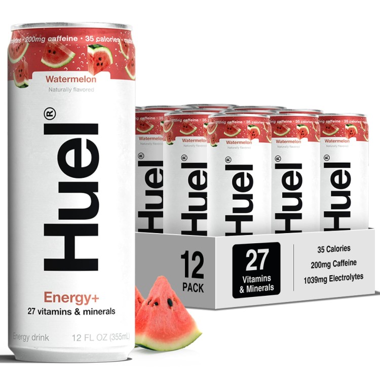 ヒュエル エナジー+ ウォーターメロン エナジードリンク 355ml 12本パック Huel Energy+ Watermelon Energy Drink 12 FL Oz, 12 Pack 【お取り寄せ商品】|アメリカサプリ専門スピードボディ