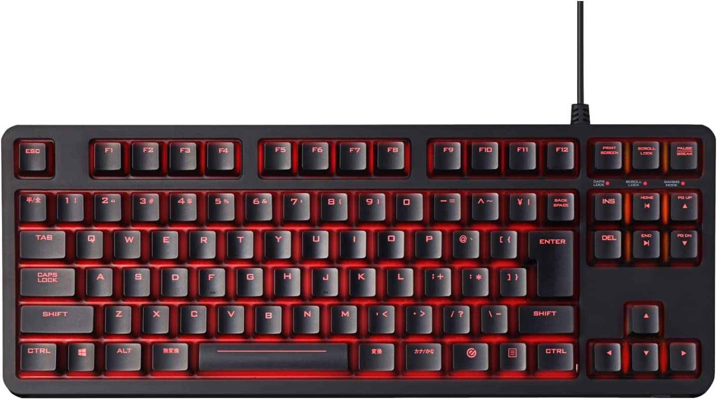 【新品】1週間以内発送 エレコム ゲーミングキーボード メカニカル 茶軸 5000万回耐久スイッチ 日本語配列 ゲーミングキーキャップ付属 全キーロールオーバー対応 LED搭載 ブラック ECTK-G01UKBK