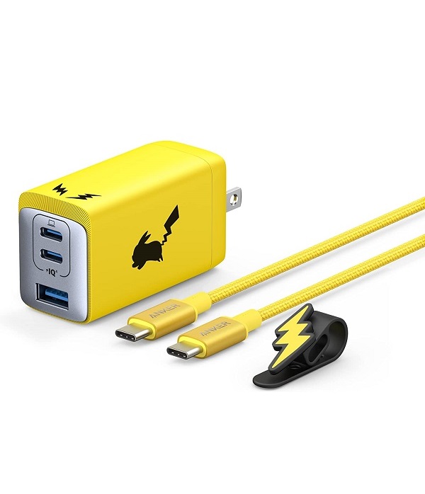 【新品】1週以内送りとどける Anker USB手っとり早い申し受ける器 65W ピカチュウモデル (USB PD 申し受ける器 USB-A \u0026 USB-C 3界面)【一風変わった科学技術Anker GaNPrime召しかかえる / PowerIQ 4.0 積み上げる / PPS標準尺度相応う / PSE科学技術標準尺度其れ相応 / 折りたたみ式繋ぎ】 ポケモンケーブルバンド ポケモンデザイン Pokemon
