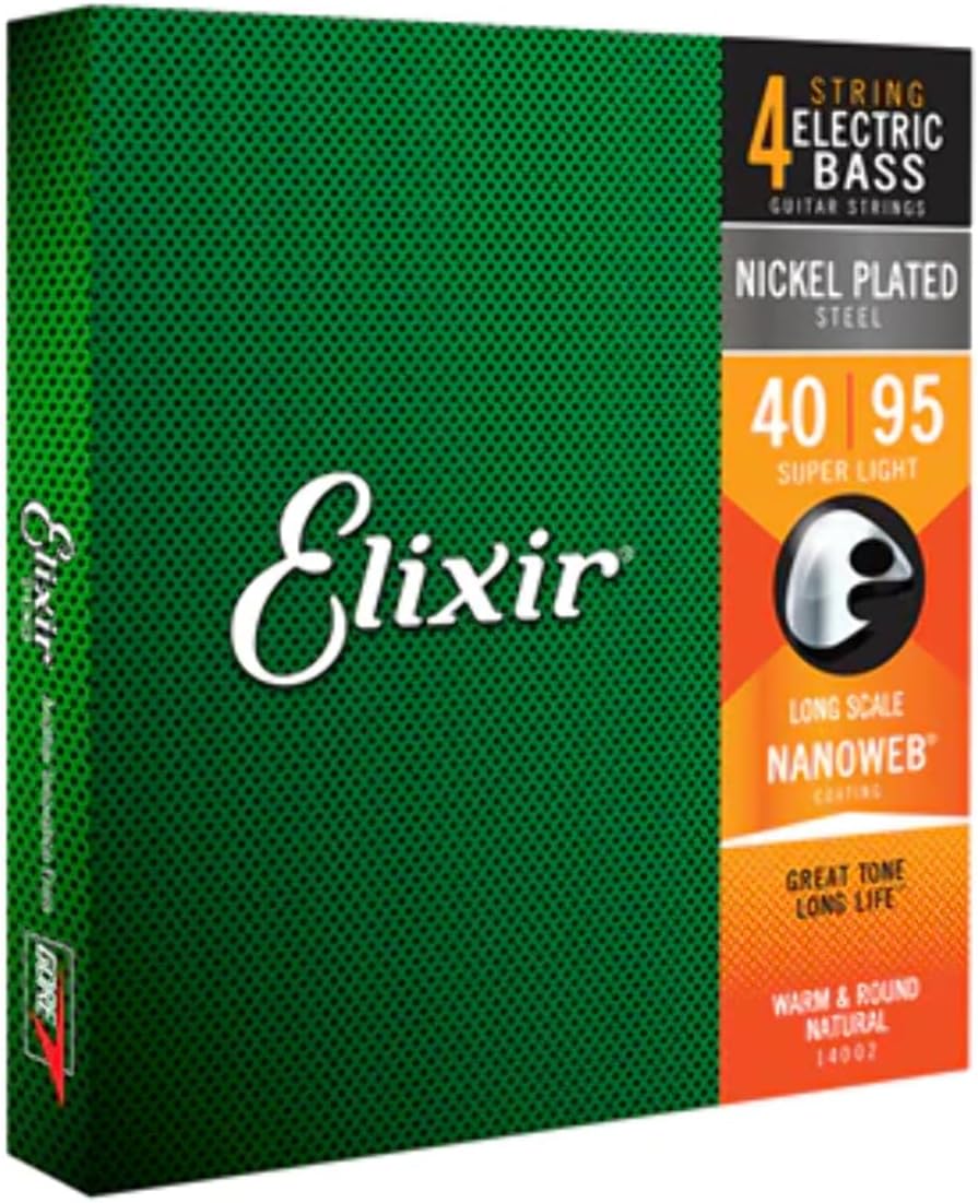 【新品】5日以内発送 Elixir エリクサー ベース弦 NANOWEB ニッケル Long Scale Super Light .040-.095 #14002