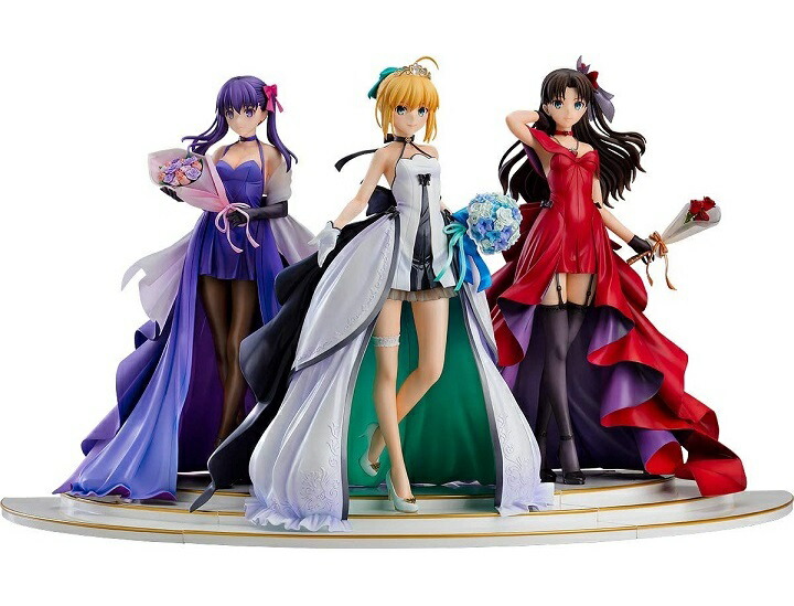 【新品】1週間以内発送「Fate/stay night」 〜15th Celebration Project〜 セイバー 遠坂凛 間桐桜 〜15th Celebration Dress Ver.〜 Premium Box 1/7スケール ABS&PVC製 塗装済み完成品フィギュア 79076画像