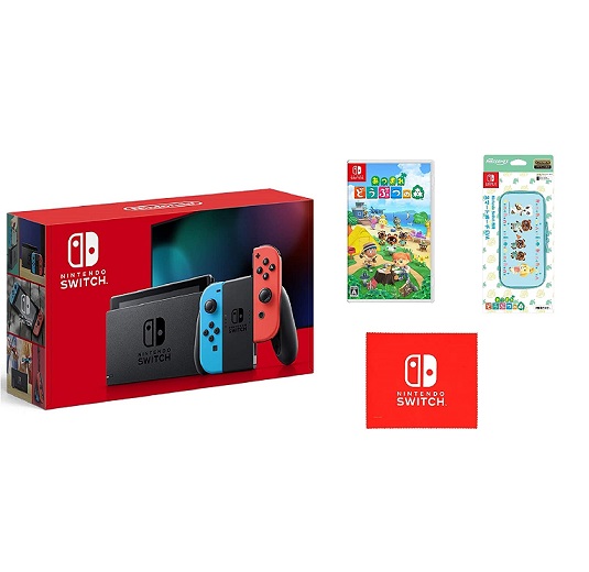 楽天市場 新品 入荷次第発送 Nintendo Switch 本体 Joy Con L ネオンブルー R ネオンレッド あつまれ どうぶつの森 Switch 保護フィルム ポーチeva マイクロファイバークロス 同梱 Spw楽天市場店