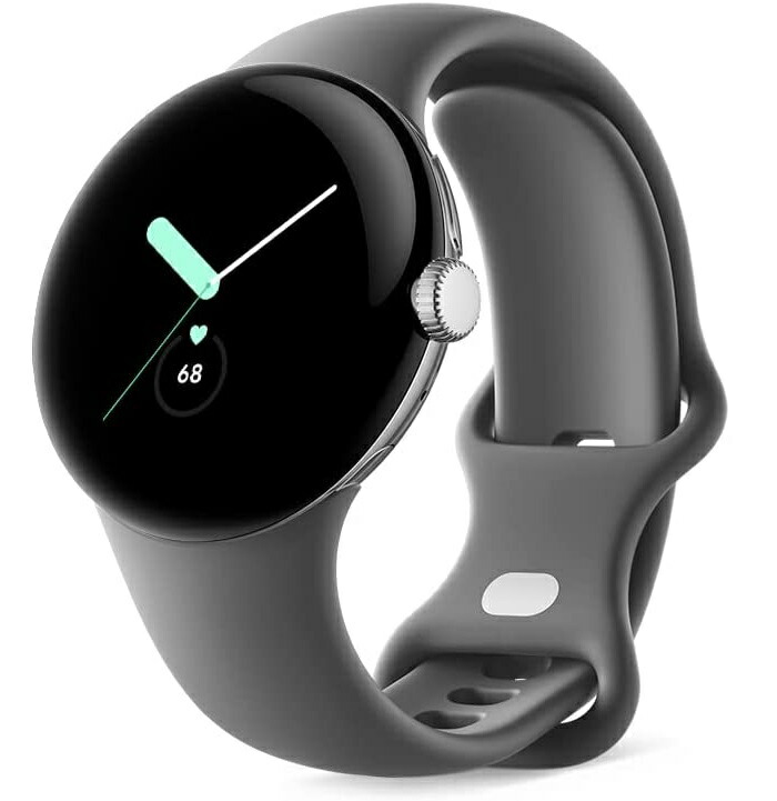 【新品】【即納】Google グーグル Pixel Watch Polished Silver ステンレス ケース / Charcoal アクティブ バンド(Wifi)GA03305-TW