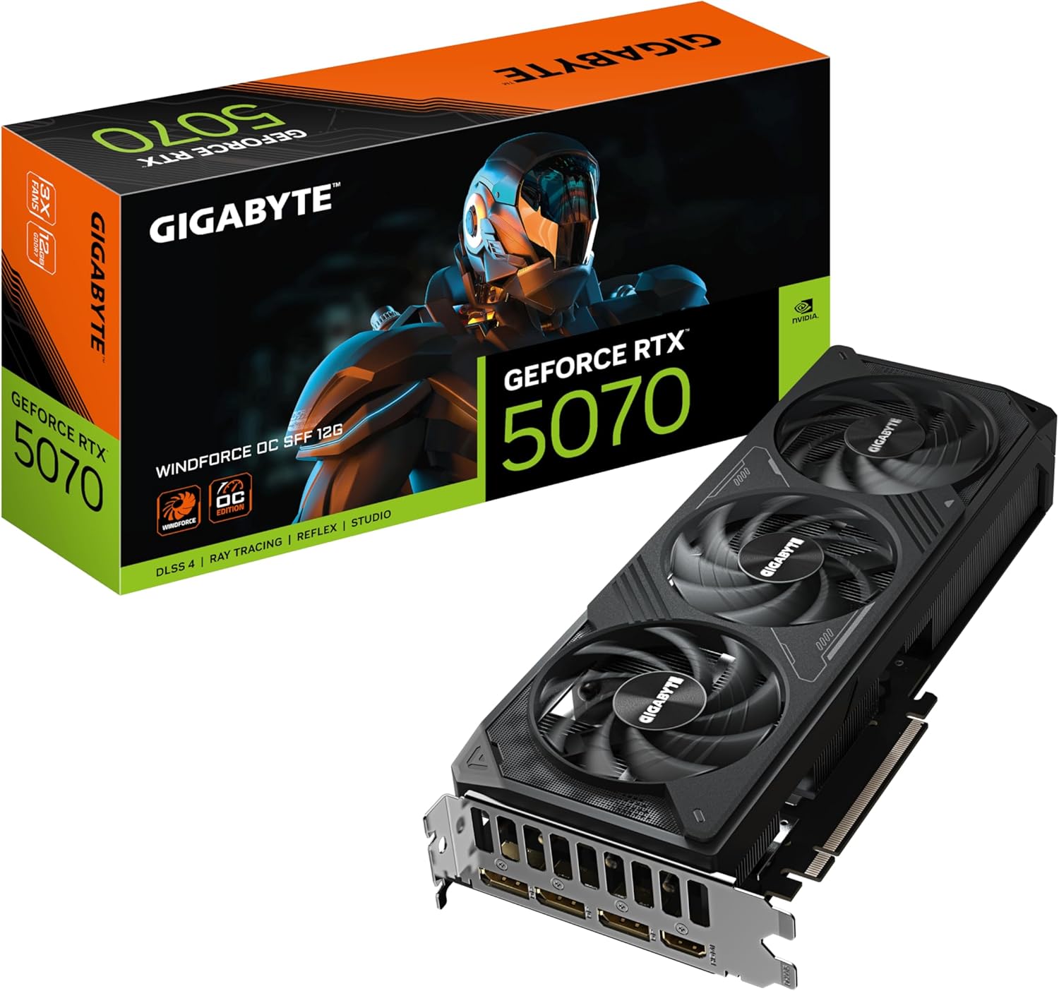 【新品】【即納】【代引っ張ること不可】GIGABYTE NVIDIA Geforce RTX5070 積み上げる グラフィックゲーム盤 GDDR7 12GB ギガ働き口 GV-N5070WF3OC-12GD