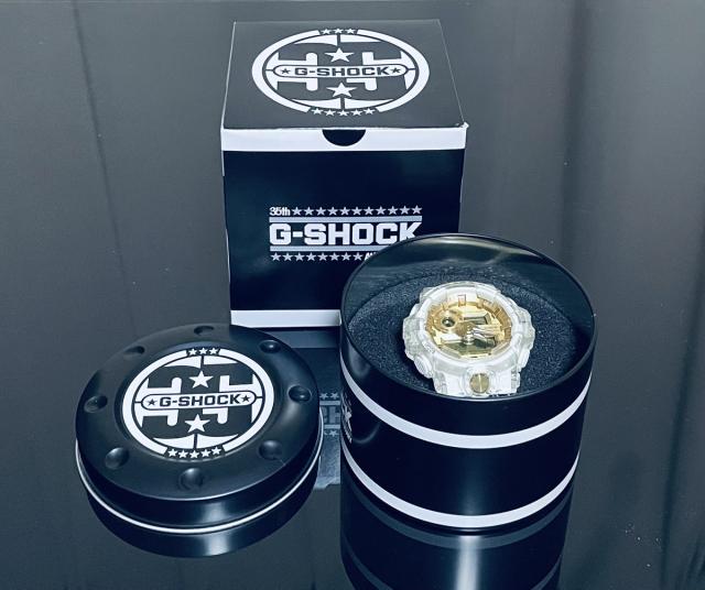 【未使用品】【即納】プライスタグ付き!カシオ Gショック CASIO G-SHOCK 35周年記念モデル グレイシアゴールド 腕時計 GA-735E-7AJR メンズ|SPW店
