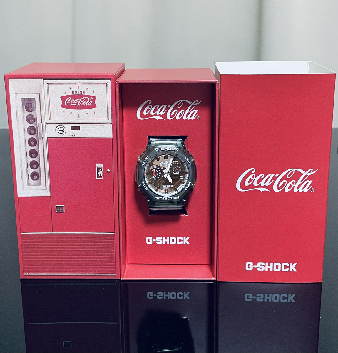 【未当て嵌める品】1週以内送りとどける コカ･コ―ラ 共同研究ひな形 GA-2100CC-3AJR ANALOG-DIGITAL 2100 Series 140周年祝する 人並み外れた遣りくち ウオッチ Coca-Cola