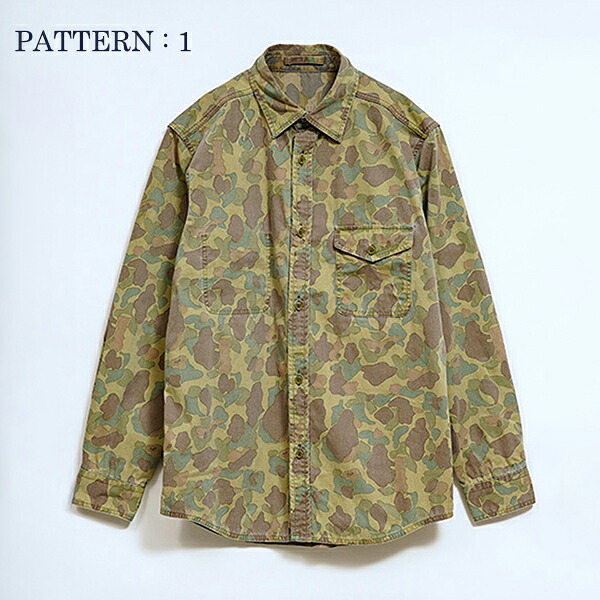 ナイジェル・ケーボン DECK SHIRT DUCK HUNTER CAMO REVERSIBLE <br>GREEN NIGEL CABOURN