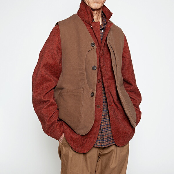 《SALE/大売り出し》 コロナ ありがた味 GAME VEST HUNTING DOBBY CLOTH BROWN THE CORONA UTILITY