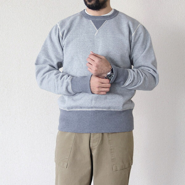 イーストマンレザー・モーターサイクルクラブ CREW NECK SWEAT SHIRT GRAY ELMC