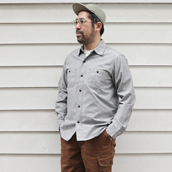 フリーホイーラーズ NEAL SHIRT ONE-WASH MODEL WHITE PEPPER CHAMBRAY シャンブレーシャツ FREEWHEELERS