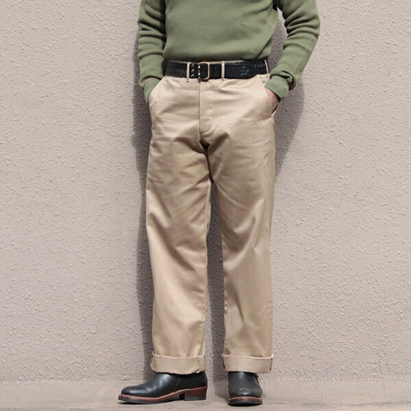 バズリクソンズ (SIZE:W30-W38) EARLY MILITARY CHINOS 1945 MODEL BEIGE BUZZ RICKSON'S