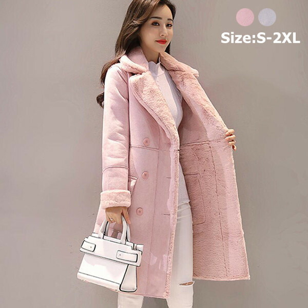 全国宅配無料 楽天市場 送料無料 フェイクムートンコート レディース 冬アウター スエードコート ムートン 裏ボア ファー 暖か 軽い ムートンコート ロング丈 大きいサイズ きれいめ 30代 40代 ファー ふわふわ ボアコート モコモコ もこもこ モコモココート 出勤