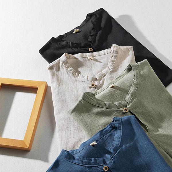 楽天市場 送料無料 綿麻シャツ Tシャツ 麻 涼しげ メンズ リネンシャツ 半袖 シンプル 無地 カジュアルシャツ 薄手 綿麻 白シャツ 定番 夏 春服 夏服 快適 トップス シャツ リネンシャツ メンズ 綿麻 麻シャツ 父の日 麻 シャツ 新品 ボーイズ 人気 お洒落 通勤