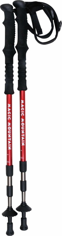 マジックマウンテン MAGIC MOUNTAIN アウトドア ペアーライトアルファ Pair Light Alpha 3段式1本 トレイルポール ポール 登山 ハイキング 山登り ストック ステッキ MP201WP2 RED