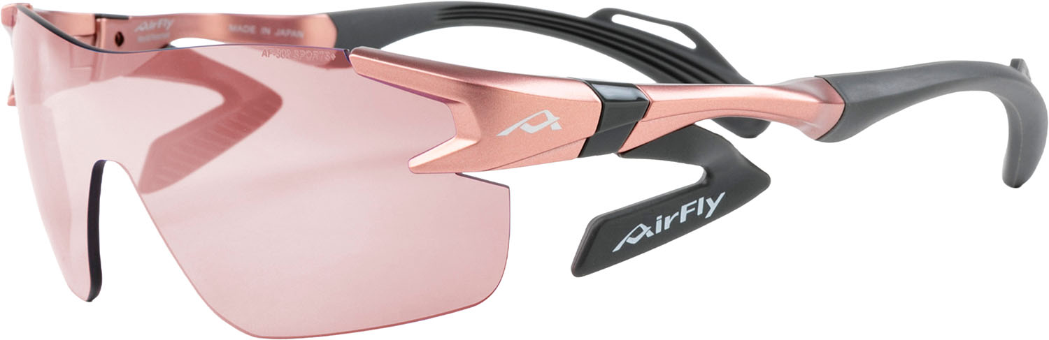 【4月14日20時から 最大4％OFFクーポン＆P最大10倍】 エアフライ Airfly エアフライ Airfly 鼻パッドがないスポーツサングラス AF-302 C-4SP ピンク UVカット率99以上 スポーティー 熱中症対策 ランニング AF302C4SP