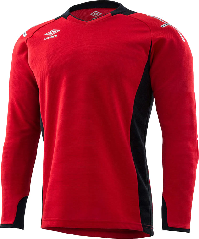 【4月18日まで 最大4％OFFクーポン＆P最大10倍】 アンブロ umbro サッカー 長袖GKシャツ ゴールキーパーウェア ゴールキーパー用シャツ 長袖シャツ 吸汗 速乾 キーパーシャツ キーパーウェア 練習 UAS6707G MRED