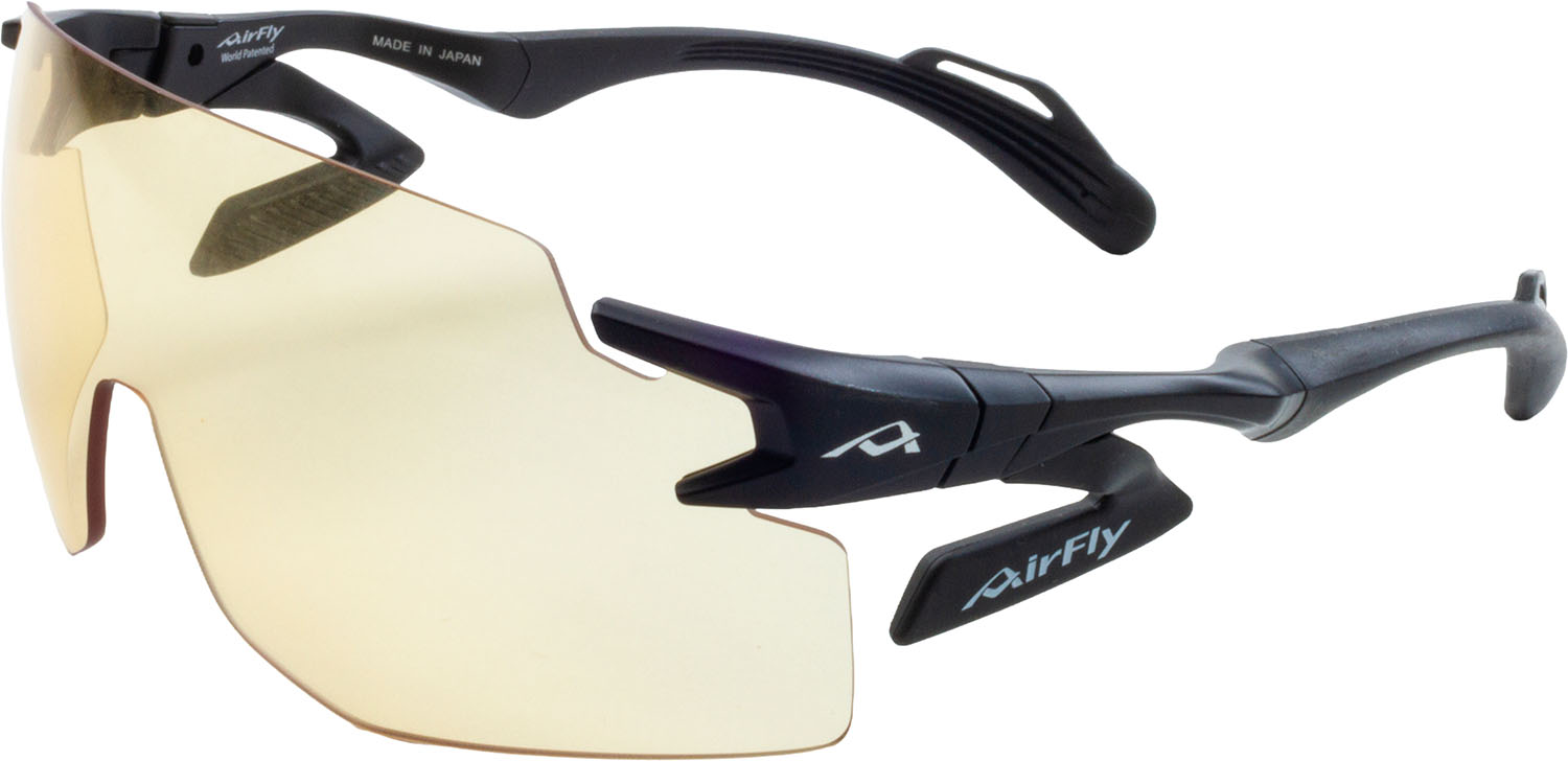 【4月14日20時から 最大4％OFFクーポン＆P最大10倍】 エアフライ Airfly AF301 メディカルMD50シリーズ スポーツサングラス ブラック メガネ 医療機関 普段使用可能 世界特許取得 鼻パッド無し ブルーライトカット 熱中症対策 AF301C3MD5