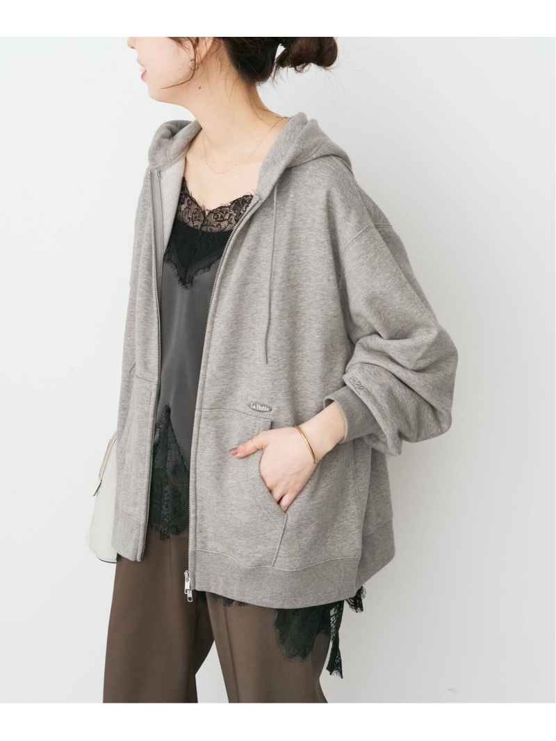 La Hutte / ラ ユット 別注ジップフーディ* Spick & Span スピックアンドスパン トップス パーカー・フーディー グレー ベージュ レッド【送料無料】[ Fashion]