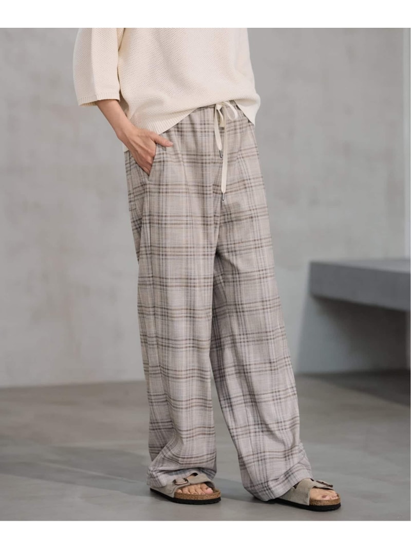 TRチェックイージーパンツ FRAMeWORK フレームワーク パンツ スラックス・ドレスパンツ ベージュ【送料無料】[ Fashion] 15,840円