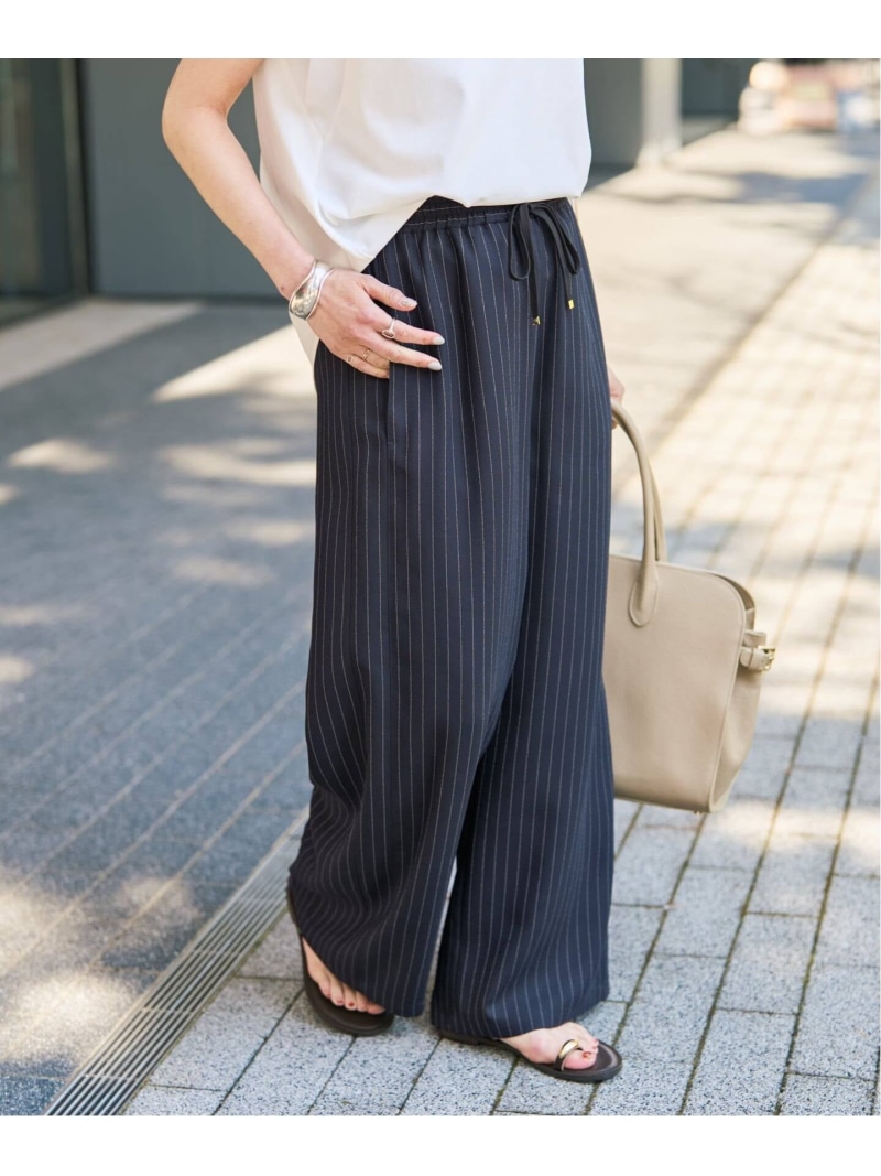 《新色有り / 追加予約》ジョーゼットイージーパンツ Spick & Span スピックアンドスパン パンツ スラックス・ドレスパンツ ネイビー ブラック【先行予約】*【送料無料】[ Fashion]