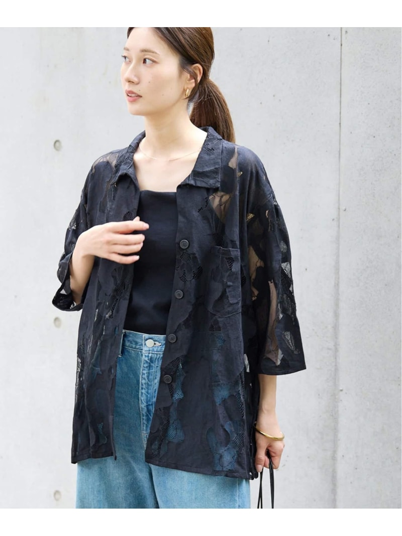 ≪追加≫ESTHE OVERSIZED SHEER LACE シャツ FRAMeWORK フレームワーク トップス シャツ・ブラウス ホワイト ブラック【送料無料】[ Fashion]｜Spick＆Span 15,048円