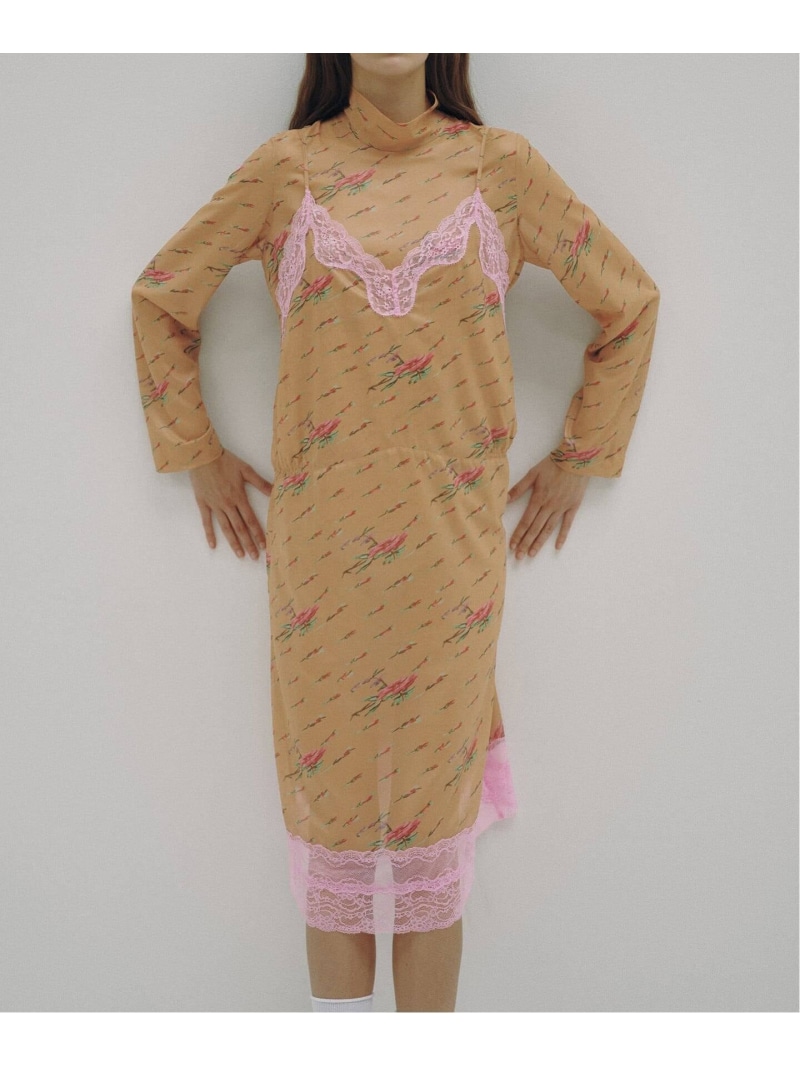 《取っておく / 構成成分バス発着場+WEB制限事項》Crushed Rose Lingerie Dress Glyph スピックアンドスパン 衣装・お召しもの 衣装 赤銅色【先んずる取っておく】*【貨物輸送無料】[ Fashion]