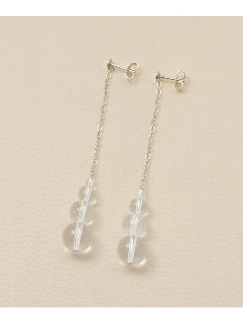 DROP CRYSTAL Fashion Rakuten SPICKSPAN U by アクセサリー ピアス ホワイト ユーバイスピックアンドスパン  本物保証! ピアス