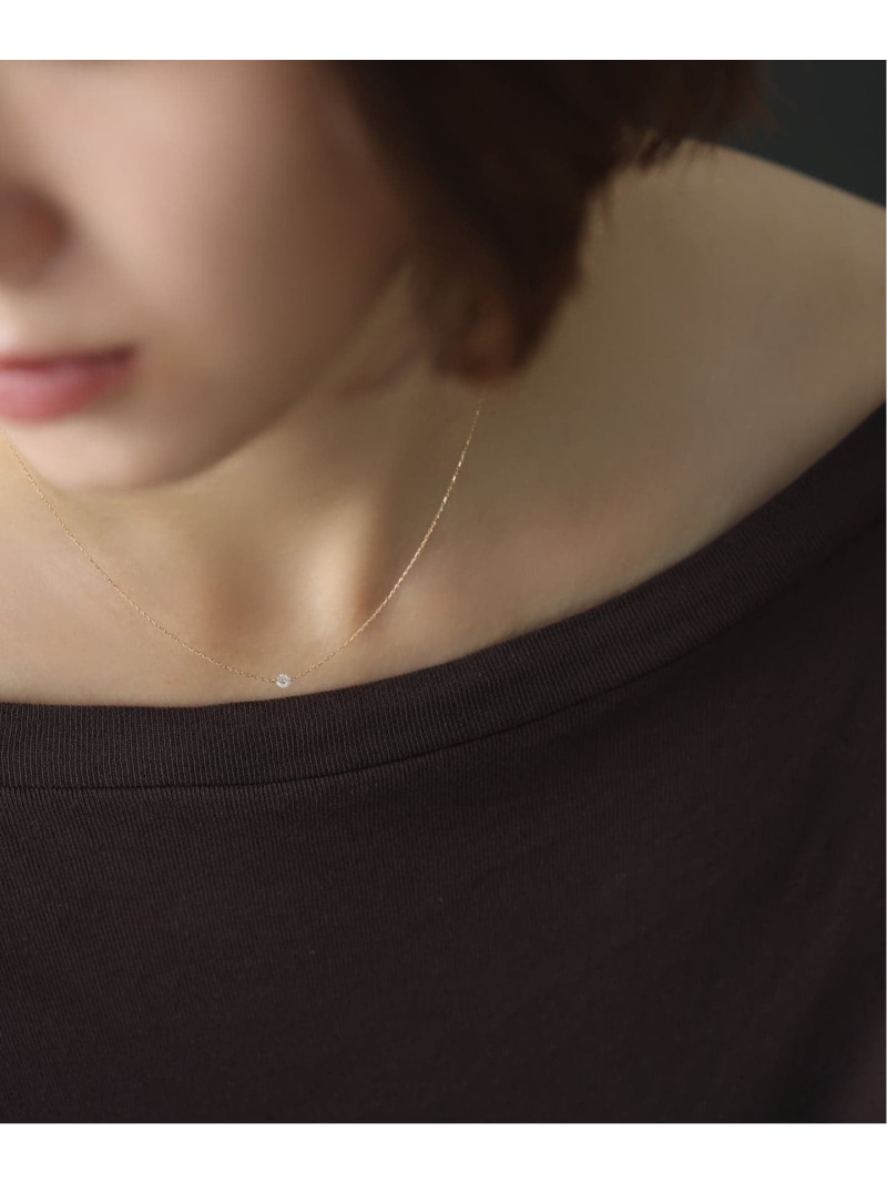 ホールダイヤ1pサイドチェーンネックレス K18 Lilas スピックアンドスパン アクセサリー・腕時計 ネックレス ゴールド【送料無料】[ Fashion]｜Spick＆Span