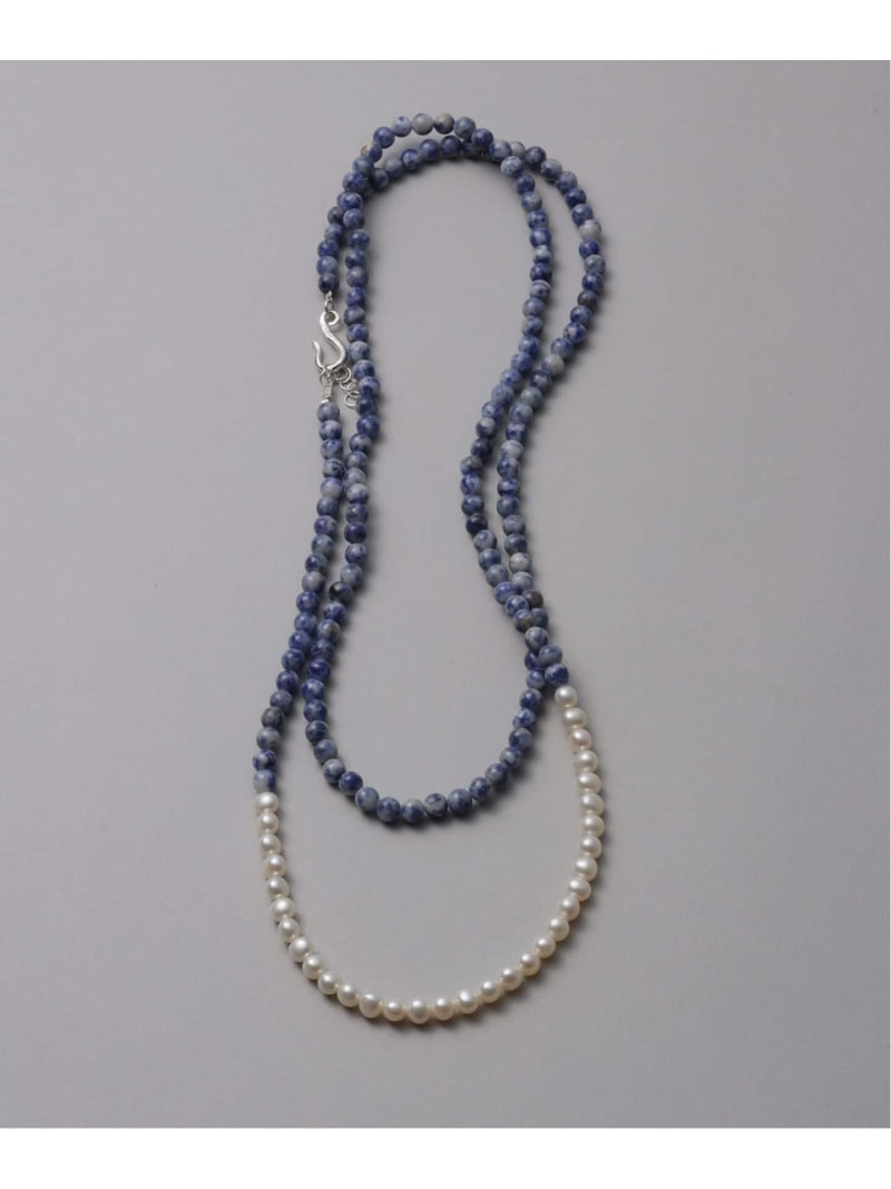 【SAMH by LILAS】ソーダライト*パールロングネックレス SV Lilas スピックアンドスパン アクセサリー・腕時計 ネックレス シルバー【送料無料】[ Fashion]｜Spick＆Span