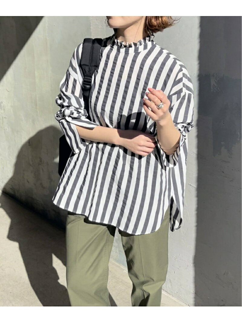 ≪予約≫シアーツイルビッグシャツ Spick Span シャツ ベージュ ブラウス スピックアンドスパン Fashion ブルー ホワイト Rakuten トップス