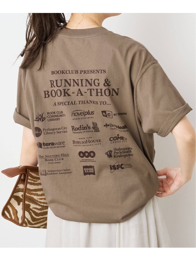 《別注》BOOK CLUB/ブッククラブ Book-A-Thon Tshirt Spick & Span スピックアンドスパン トップス カットソー・Tシャツ ブラウン ピンク ホワイト【送料無料】[ Fashion]