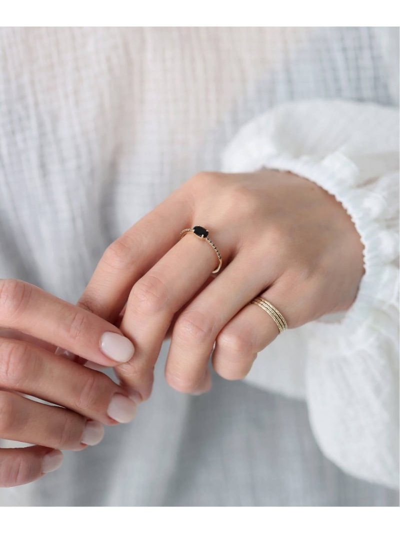 OVオニキスメレブラックダイヤリング K10 Lilas スピックアンドスパン アクセサリー・腕時計 リング・指輪 ゴールド【送料無料】[ Fashion] 35,035円