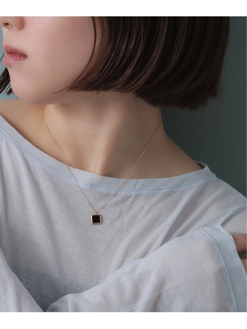 スライスオニキススクエアネックレス K10 Lilas スピックアンドスパン アクセサリー・腕時計 ネックレス ゴールド【送料無料】[ Fashion]