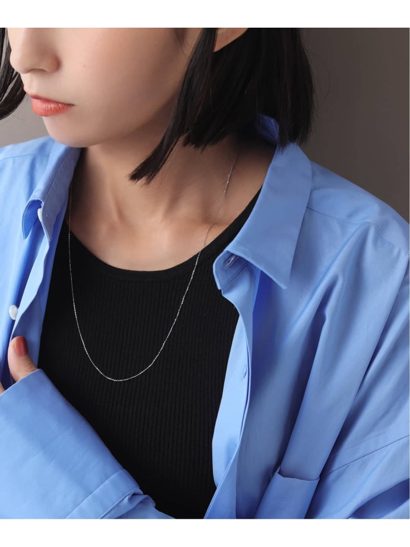 《WEB限定》シャインカットアズキチェーンネックレス 50cm WG K10 Lilas スピックアンドスパン アクセサリー・腕時計 ネックレス シルバー【送料無料】[ Fashion]