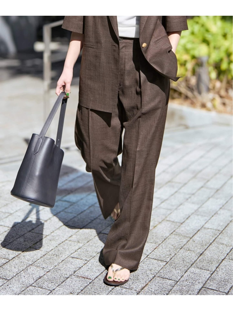 《セットアップ可 / 予約》ライトドライクロスパンツ Spick & Span スピックアンドスパン パンツ スラックス・ドレスパンツ ブラウン ネイビー【先行予約】*【送料無料】[ Fashion]