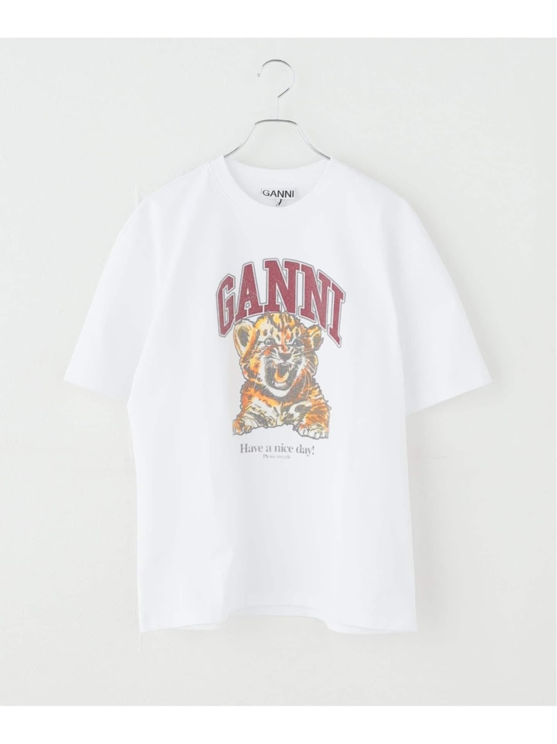 GANNI / ガニー Heavy Cotton Jersey Beaded Baby Ti U by SPICK\u0026SPAN ユーバイスピックアンドスパン トップス カットソー・プルオーバー 白いこと【貨物輸送無料】[ Fashion]