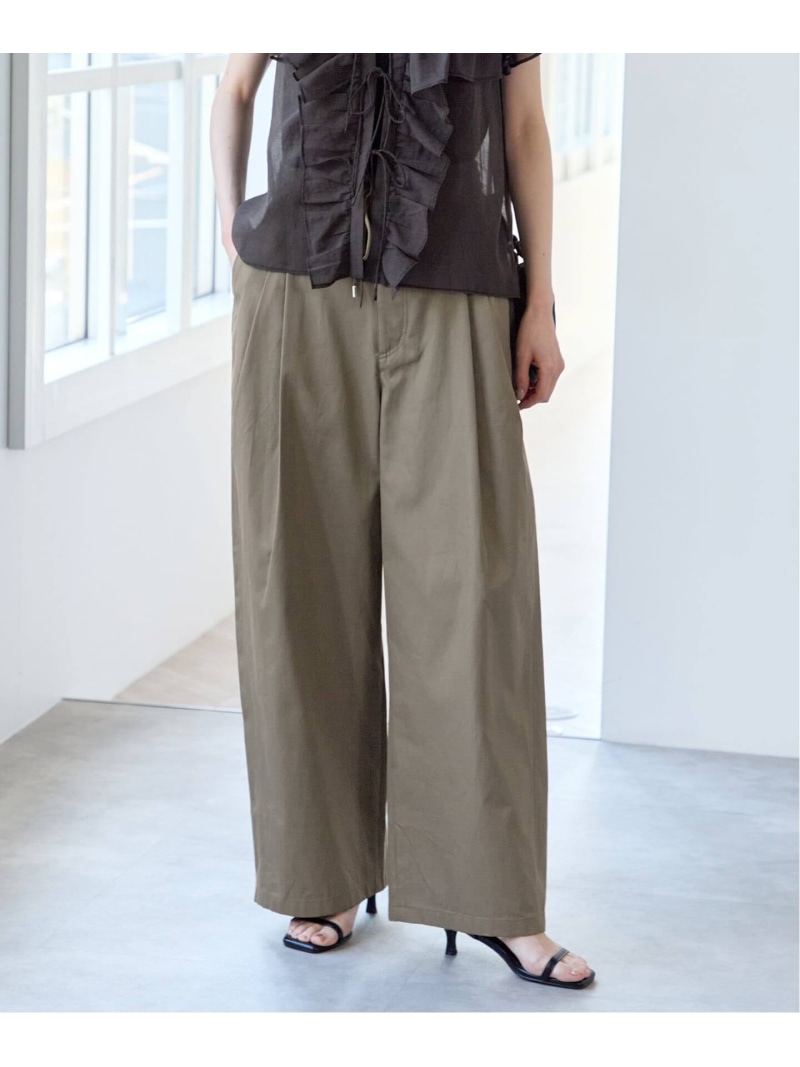 《追加予約》ルーズタックチノパンツ U by SPICK&SPAN ユーバイスピックアンドスパン パンツ チノパンツ カーキグリーン【先行予約】*【送料無料】[ Fashion]