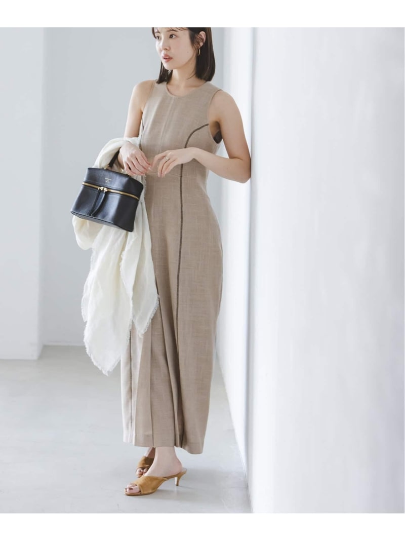 【SALE／30%OFF】【洗える】ドンゴロスカーブワンピース NOBLE ノーブル ワンピース・ドレス ワンピース ネイビー ベージュ【RBA_E】【送料無料】[ Fashion]｜Spick＆Span 15,523円