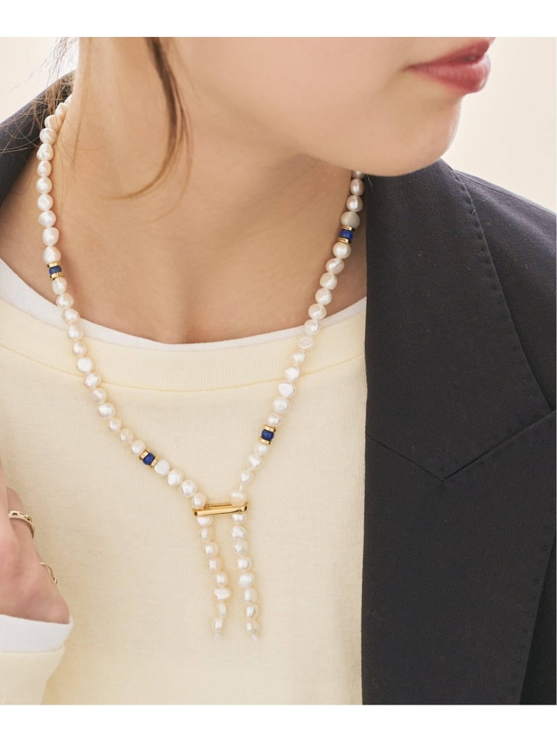 EO / イオ Pearl & Lapis Lazuli ラリアットネックレス Spick & Span スピックアンドスパン アクセサリー・腕時計 ネックレス ゴールド【送料無料】[ Fashion]