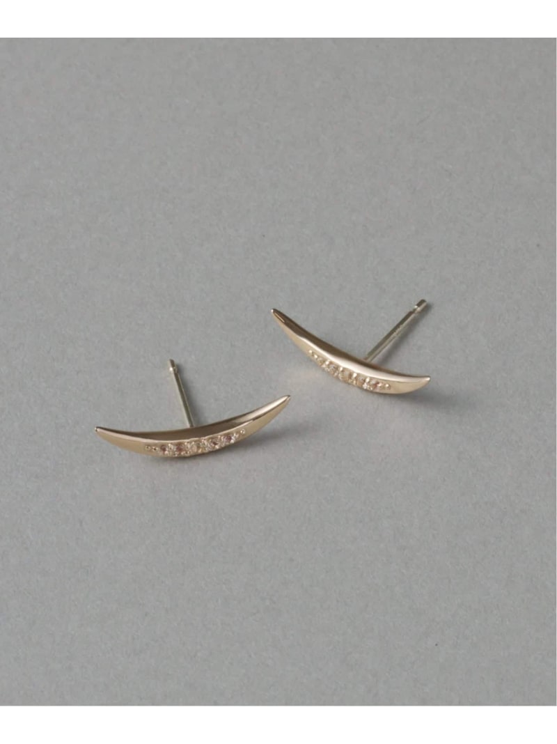《WEB限定》ムーンラインホワイトトパーズピアス K10(両耳) Lilas スピックアンドスパン アクセサリー・腕時計 ピアス ゴールド【送料無料】[ Fashion]